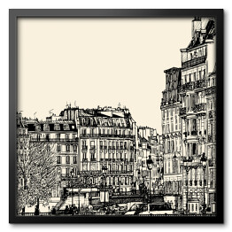 Obraz w ramie Szkic widoku na Paryż