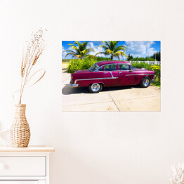 Plakat samoprzylepny Samochód na Kubie