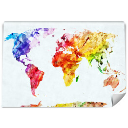 Fototapeta winylowa zmywalna Mapa świata - akwarela