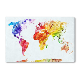 Obraz na płótnie Mapa świata - akwarela