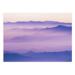 Plakat samoprzylepny Góry w odcieniach kolorów niebieskiego i granatowego