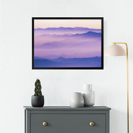Obraz w ramie Góry w odcieniach kolorów niebieskiego i granatowego