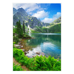 Plakat Jezioro w Tatrzańskich górach wiosną, Polska