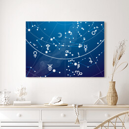 Obraz na płótnie Fragment astronomicznego Atlasu Niebieskich Gwiazd Nocy 