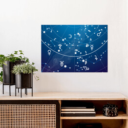 Plakat Fragment astronomicznego Atlasu Niebieskich Gwiazd Nocy 