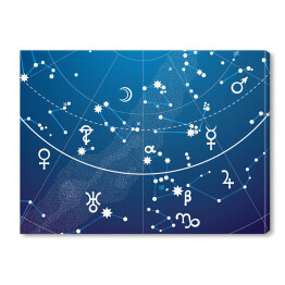 Obraz na płótnie Fragment astronomicznego Atlasu Niebieskich Gwiazd Nocy 