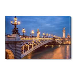 Obraz na płótnie Most Aleksandra III w Paryżu w nocy
