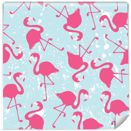 Tapeta w rolce Śliczny wzór z różowymi flamingami