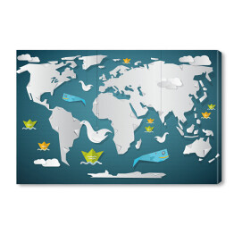 Mapa świata z papieru