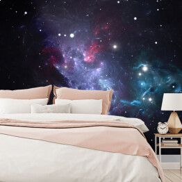 Fototapeta samoprzylepna Mgławica, gwiazdy w fioletowej przestrzeni