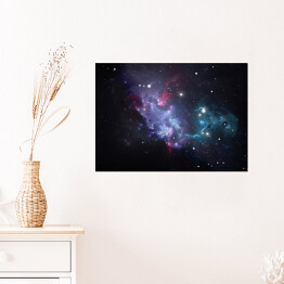 Plakat Mgławica, gwiazdy w fioletowej przestrzeni