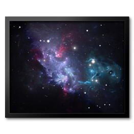 Obraz w ramie Mgławica, gwiazdy w fioletowej przestrzeni