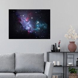 Plakat Mgławica, gwiazdy w fioletowej przestrzeni