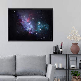 Obraz w ramie Mgławica, gwiazdy w fioletowej przestrzeni