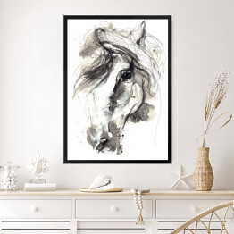 Obraz w ramie Rysunek koń akwarela