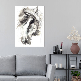 Plakat samoprzylepny Rysunek koń akwarela