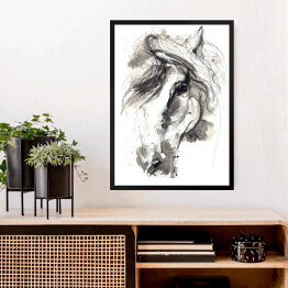 Obraz w ramie Rysunek koń akwarela