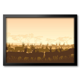 Obraz w ramie Dzikie zwierzęta w Afryce - sawanna