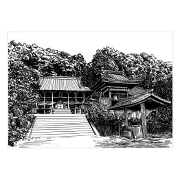 Plakat Świątynia Hanta w Matsuyama - szkic