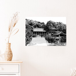 Plakat samoprzylepny Świątynia Hanta w Matsuyama - szkic