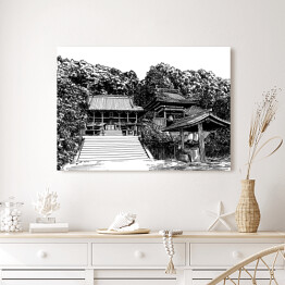Obraz na płótnie Świątynia Hanta w Matsuyama - szkic