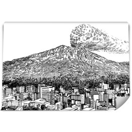 Fototapeta Miasto u podnóża wulkanu