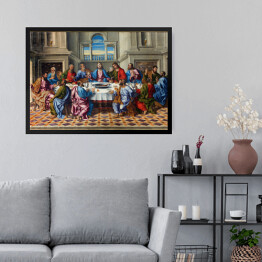 Obraz w ramie Wenecja - Ostatnia wieczerza Chrystusa przez Girolamo da Santacroce