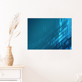 Plakat samoprzylepny Ilustracja technologii w niebieskich barwach