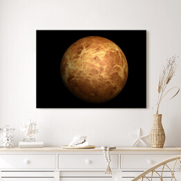 Obraz na płótnie Planeta Wenus na czarnym tle
