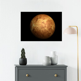 Plakat samoprzylepny Planeta Wenus na czarnym tle