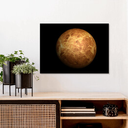 Plakat w ramie Planeta Wenus na czarnym tle