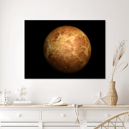 Plakat w ramie Planeta Wenus na czarnym tle