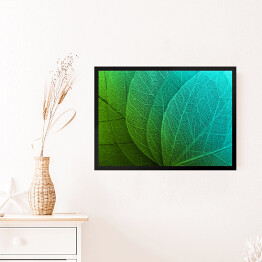 Obraz w ramie Duże liście w odcieniach zieleni i błękitu