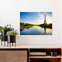 Plakat Wschód słońca nad Wieżą Eiffla w Paryżu