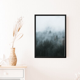Obraz w ramie Zdjęcie skandynawski las we mgle 