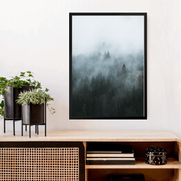 Obraz w ramie Zdjęcie skandynawski las we mgle 