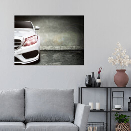 Plakat samoprzylepny Nowoczesny biały samochód