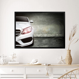 Obraz w ramie Nowoczesny biały samochód