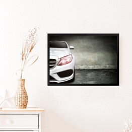 Obraz w ramie Nowoczesny biały samochód