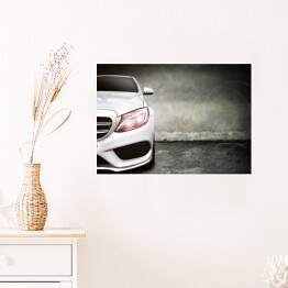 Plakat Nowoczesny biały samochód