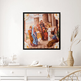 Obraz w ramie Nauczanie małego Jezusa w świątyni