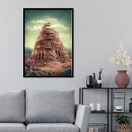 Plakat w ramie Wieża Babel