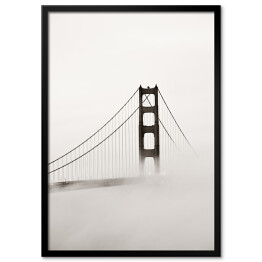 Plakat w ramie Most Złotej Bramy we mgle