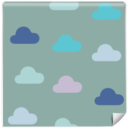 Tapeta samoprzylepna w rolce Niebieskie i fioletowe chmurki na szarym tle
