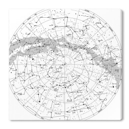 Obraz na płótnie Szczegółowe mapy nieba z nazwami