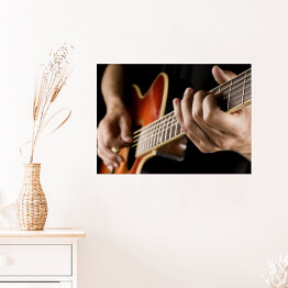 Plakat Gra na gitarze country - kolorowa ilustracja