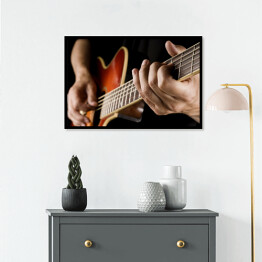 Plakat w ramie Gra na gitarze country - kolorowa ilustracja