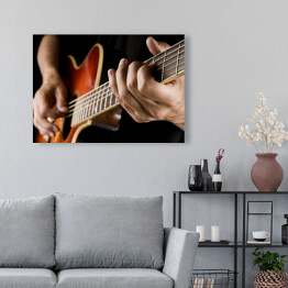 Obraz na płótnie Gra na gitarze country - kolorowa ilustracja