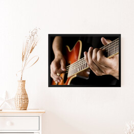 Obraz w ramie Gra na gitarze country - kolorowa ilustracja