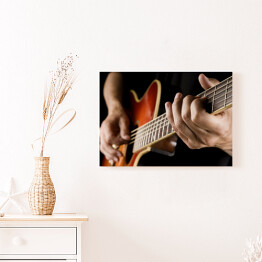 Obraz na płótnie Gra na gitarze country - kolorowa ilustracja